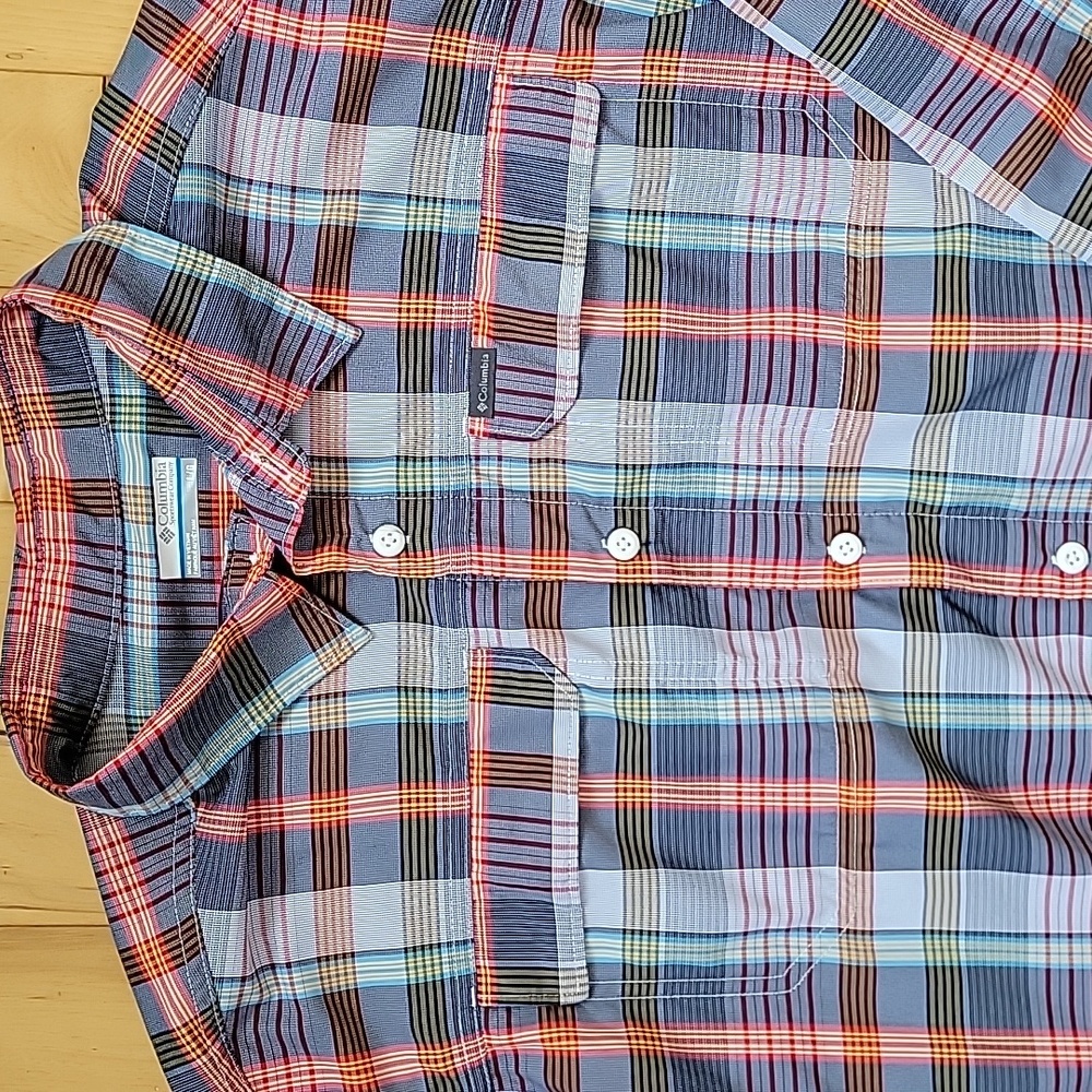 Columbia pfg omi-shade plaid fishing shirt large